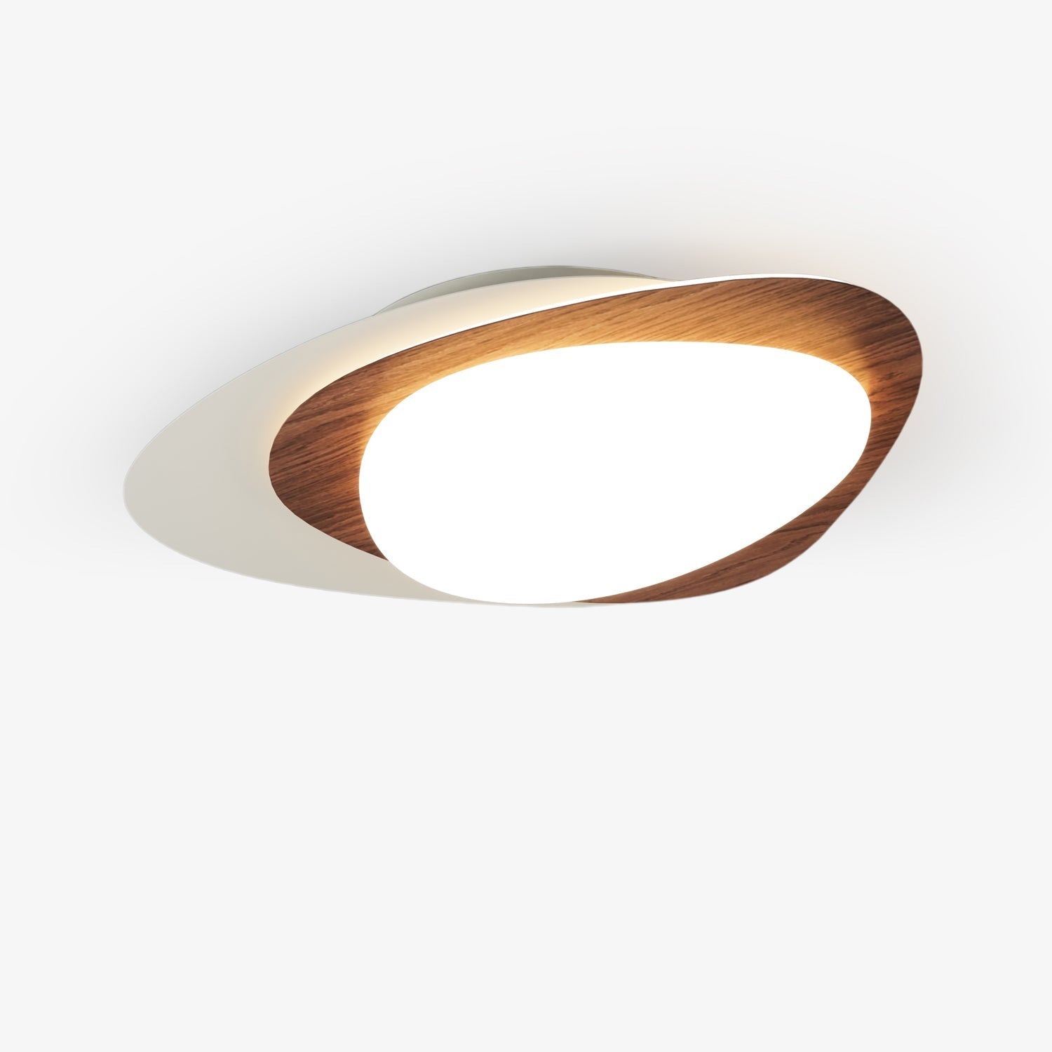 Solara Plafonnier Noyer Ovale Organique LED - Neutralighting