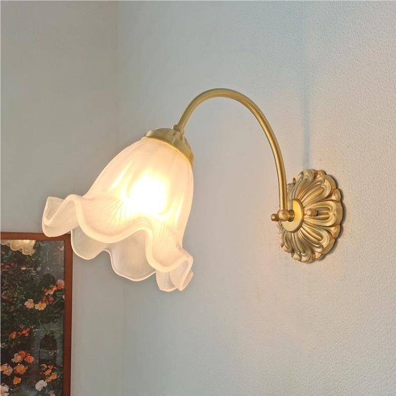 Arisha Rétro LED Applique Murale Or Métal Verre Salon Chambre À Coucher - Neutralighting
