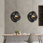 Avi Suspension Globe Moderne, Métal/Résine, Blanc/Noir, Bar/Salle de Séjour - Neutralighting