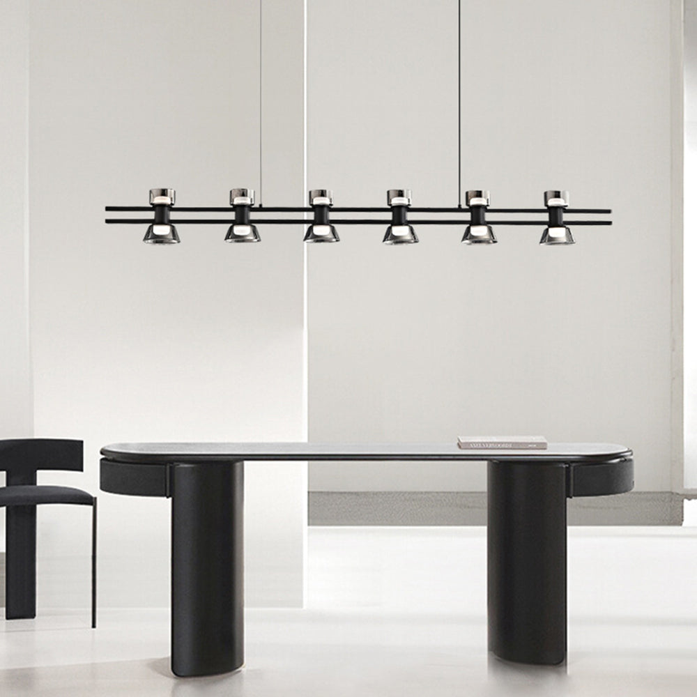 Arisha Suspension Linéaire Simple, Cuivre/Verre, Noir/Or, Salle de Bain/Chambre - Neutralighting
