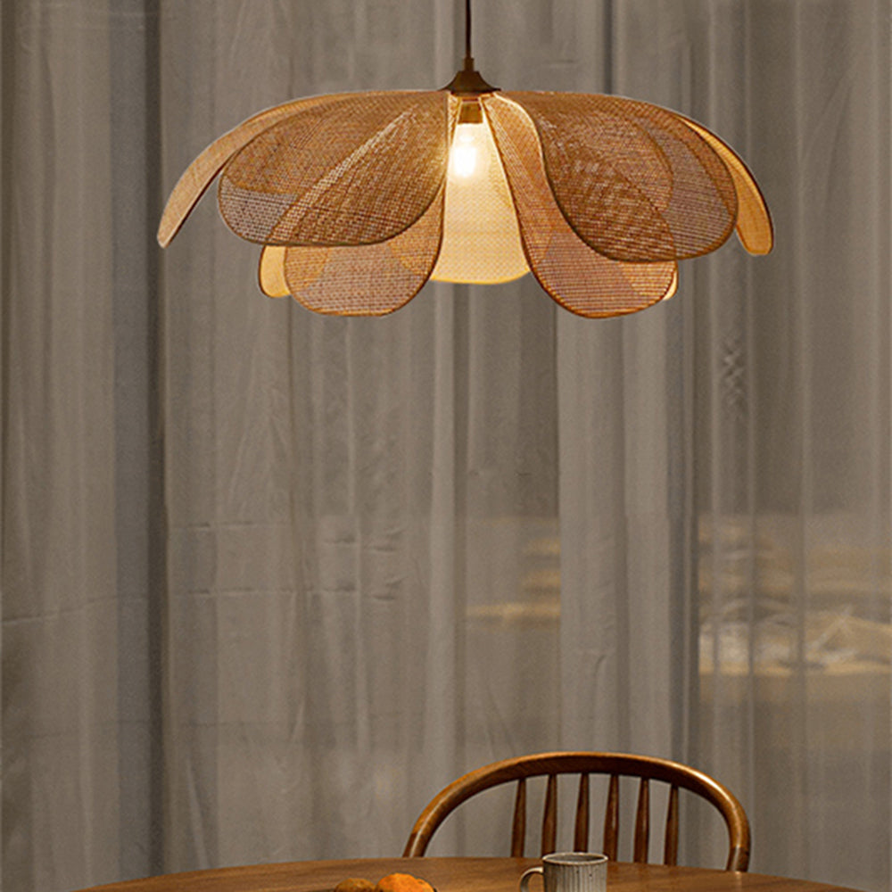 Ritta Suspension Vintage, Métal/Rotin, Bois, Salle à Manger - Neutralighting