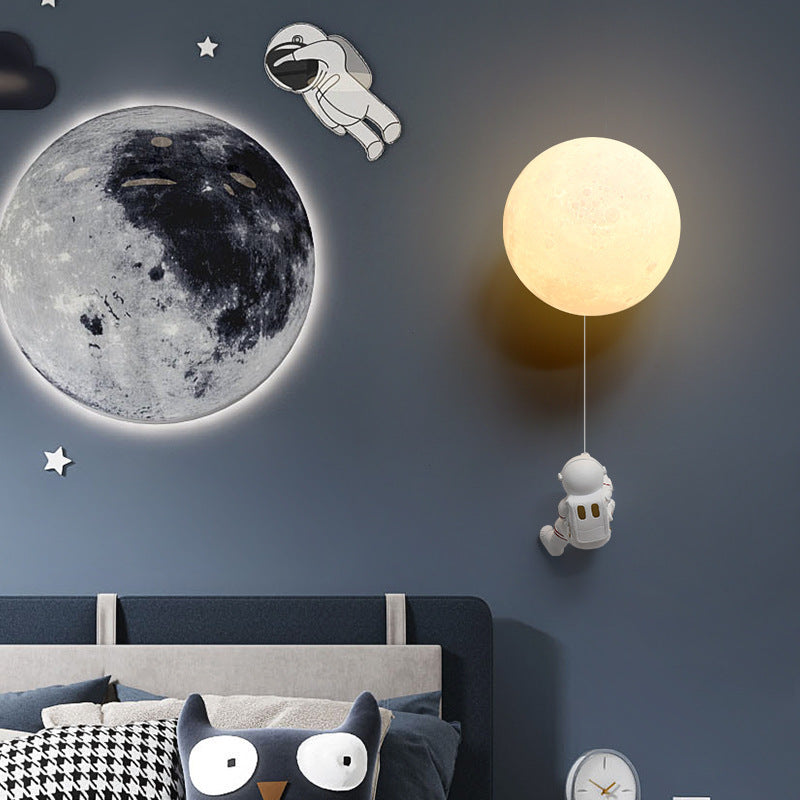 Aria Lune LED Applique Murale Blanc Résine Chambre Des Enfants - Neutralighting