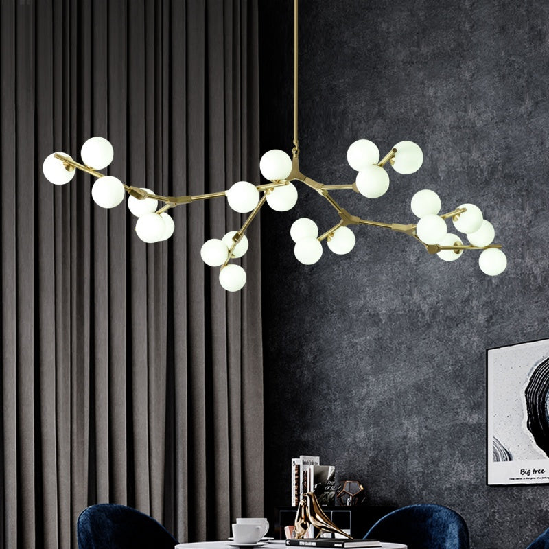 Valentina Moderne LED Lustre Or/Noir Verre Salon/Chambre À Coucher - Neutralighting