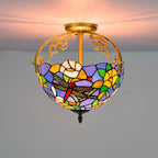 Tiffany Vintage Acrylique Plafonnier Métal/Verre Salon - Neutralighting