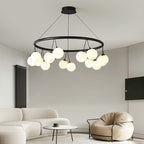 Valentina Nordique LED Lustre Noir Métal/Verre Salle À Manger/Chambre À Coucher - Neutralighting