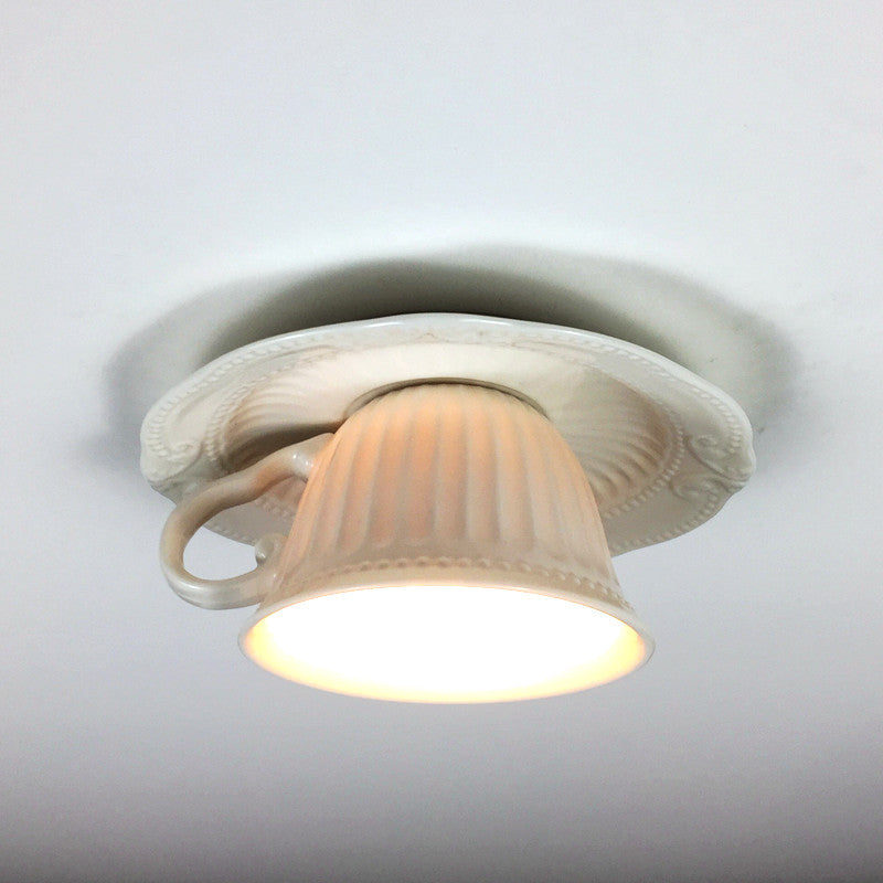Arisha Britannique Thé Tasse Céramique Plafonnier Salon - Neutralighting