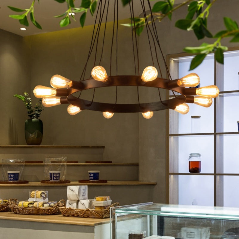 Silva Vintage LED Lustre Marron Métal Salon/Bar/Salle À Manger - Neutralighting
