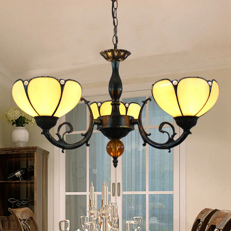 Tiffany Vintage LED Lustre Métal/Verre Salon/Chambre À Coucher - Neutralighting