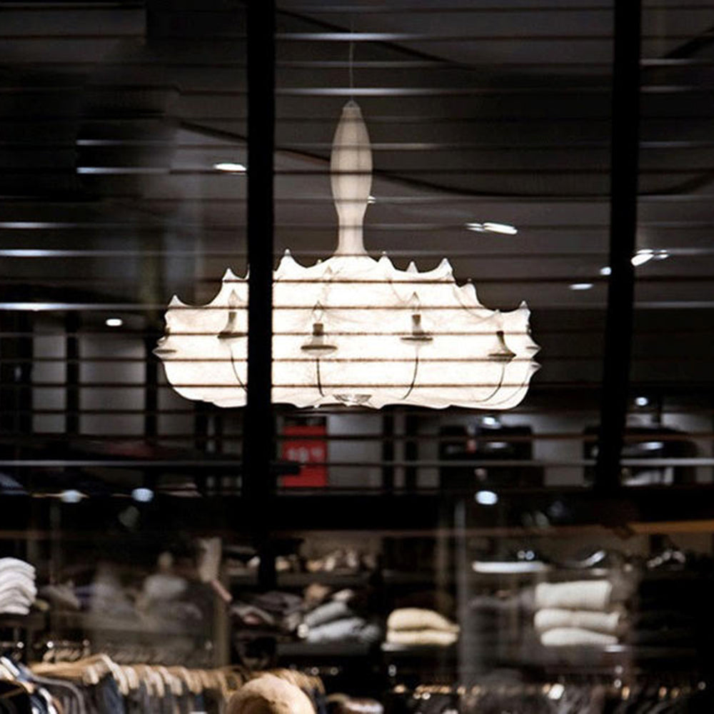 Ritta Suspension Vintage, Métal/Soie, Blanc, Salon/Salle à Manger - Neutralighting