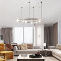 Valentina Suspension Anneau Moderne, Métal/Verre, Noir/Doré, Salon - Neutralighting