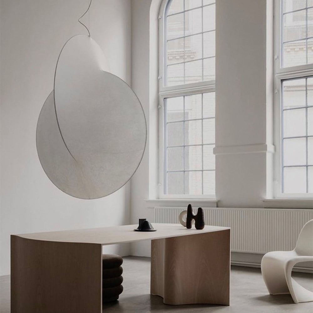 Ritta Suspension Boule Moderne, Métal/Soie, Blanc, Salon/Chambre à Coucher - Neutralighting