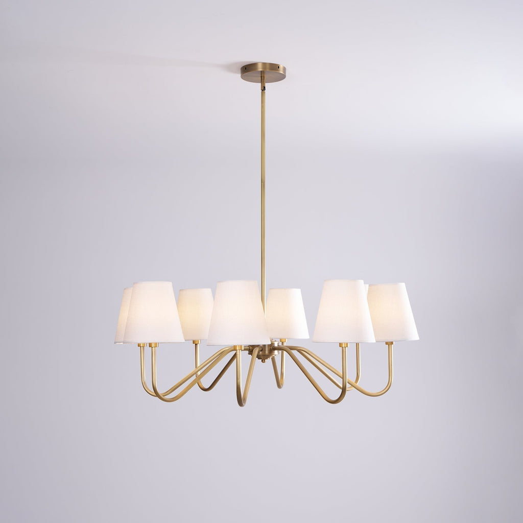 Viraean Chandelier Industriel Vintage en Laiton et Tissu - Neutralighting