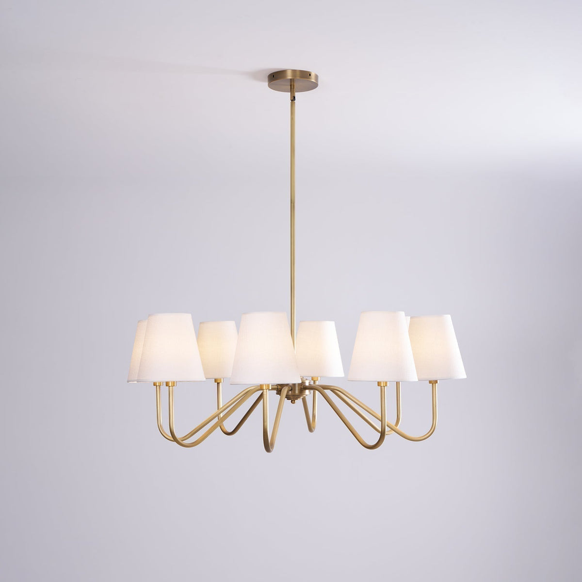 Viraean Chandelier Industriel Vintage en Laiton et Tissu - Neutralighting