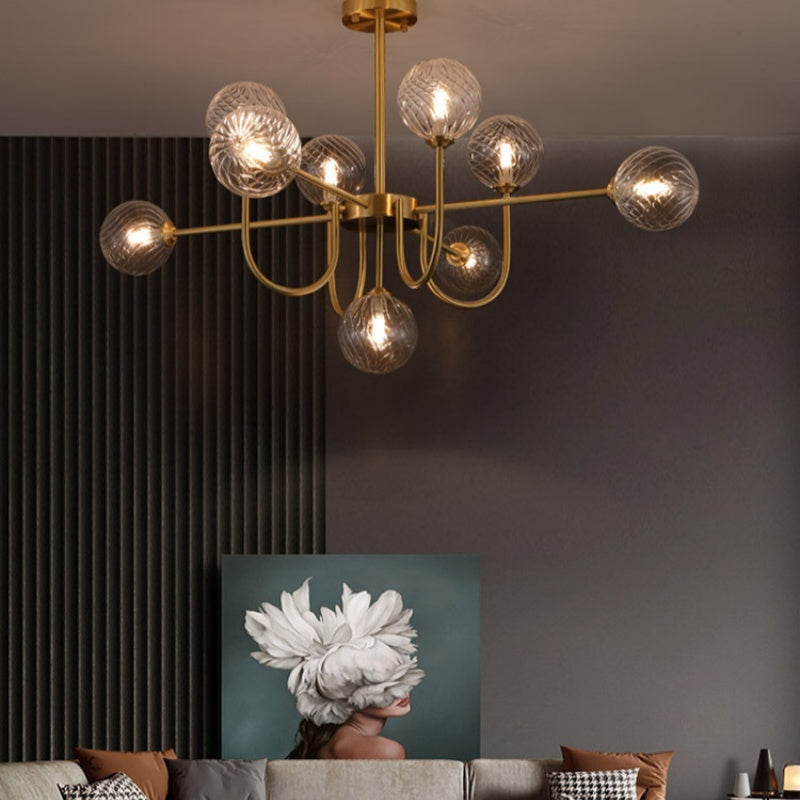 Valentina Moderne LED Lustre Or Verre Salle À Manger/Salon/Chambre À Coucher - Neutralighting