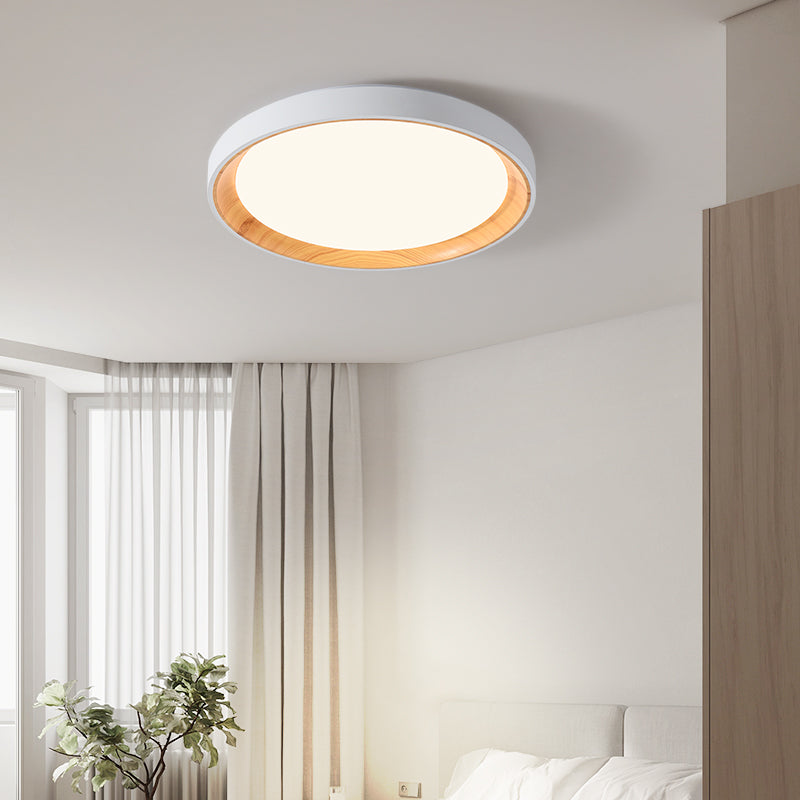 Arisha Moderne LED Plafonnier Blanc Bois Acrylique Salle De Bain - Neutralighting