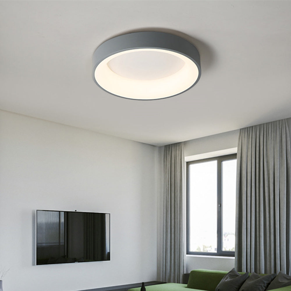 Arisha Plafonnier Bol Moderne, Métal/Acrylique, Blanc/Gris, Salon - Neutralighting