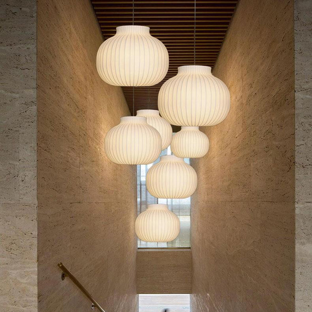 Ritta Suspension Vintage, Métal/Soie, Blanc, Salle à Manger - Neutralighting