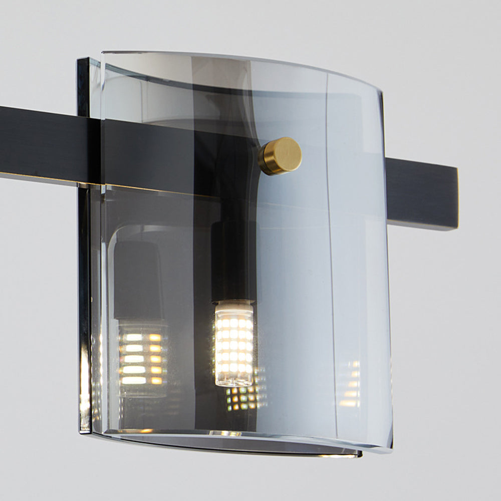 Arisha Suspension Cylindre Nordique, Cuivre/Verre, Noir/Or, Bar/Cuisine - Neutralighting