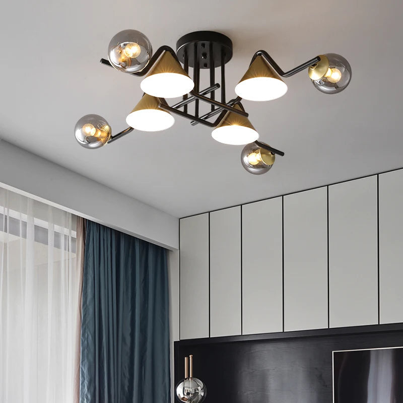 Arisha Design LED Plafonnier Métal/Verre Salon/Chambre à Coucher - Neutralighting