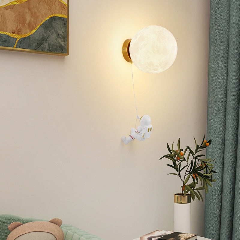 Aria Lune LED Applique Murale Blanc Résine Chambre Des Enfants - Neutralighting