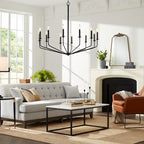 Silva Lustre Linéaire LED Moderne, Métal, Noir, Salon - Neutralighting