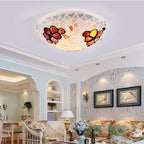 Tiffany Moderne LED Plafonnier Verre/Métal Salon/Chambre À Coucher - Neutralighting