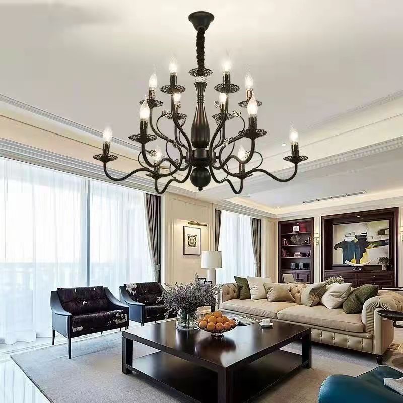 Silva Rustique Métal Verre Lustre Salon Chambre à Coucher - Neutralighting