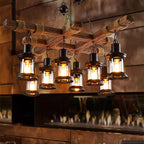 Epoch Industriel LED Classique Lustre Bois Métal Verre Salon/Bar - Neutralighting