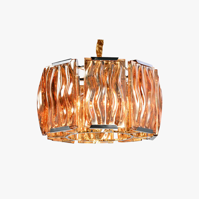 Kristy Lustre Rectangulaire Cristal, Métal/Cristal, Dégagé/Champagne, Salon - Neutralighting