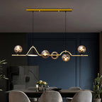 Ray Moderne LED Suspension Noir/Or Verre Salon/Chambre à Coucher - Neutralighting