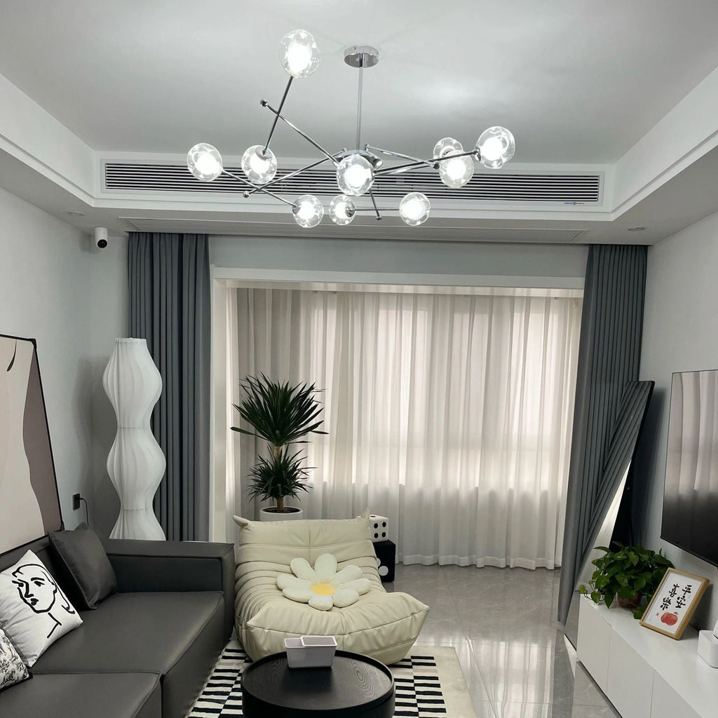 Valentina Moderne LED Lustre Chromé Verre Salon/Chambre À Coucher - Neutralighting