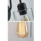 Silva Applique Murale Cylindre Rétro, Métal/Verre, Noir, Chambre - Neutralighting