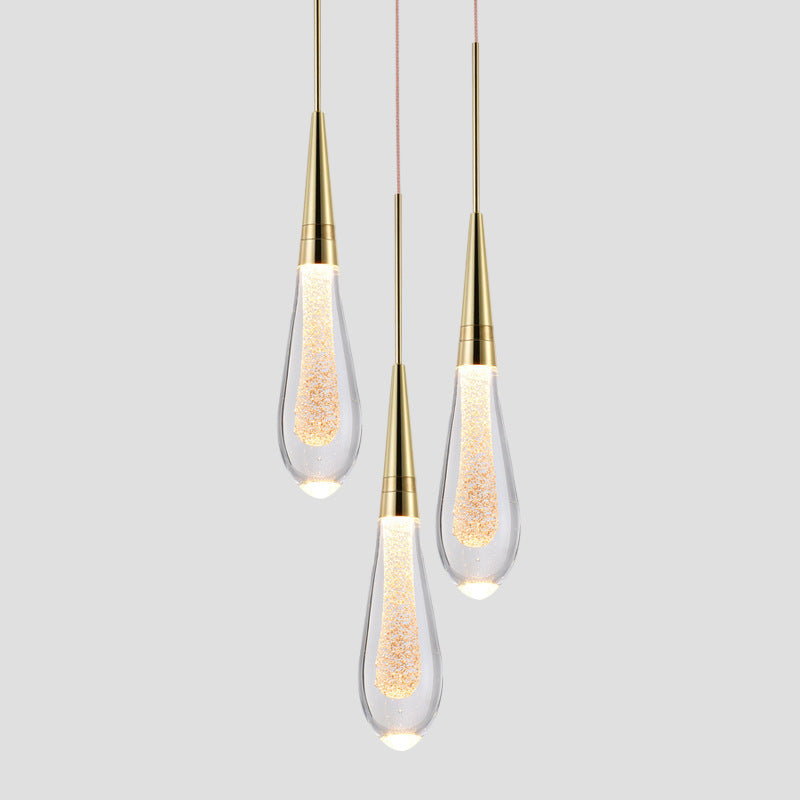 Oleia Suspension Goutte Design Doré Salon - Neutralighting