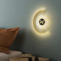 Arisha Applique Murale Ronde Moderne, Métal/Acrylique, Noir/Or, Chambre - Neutralighting
