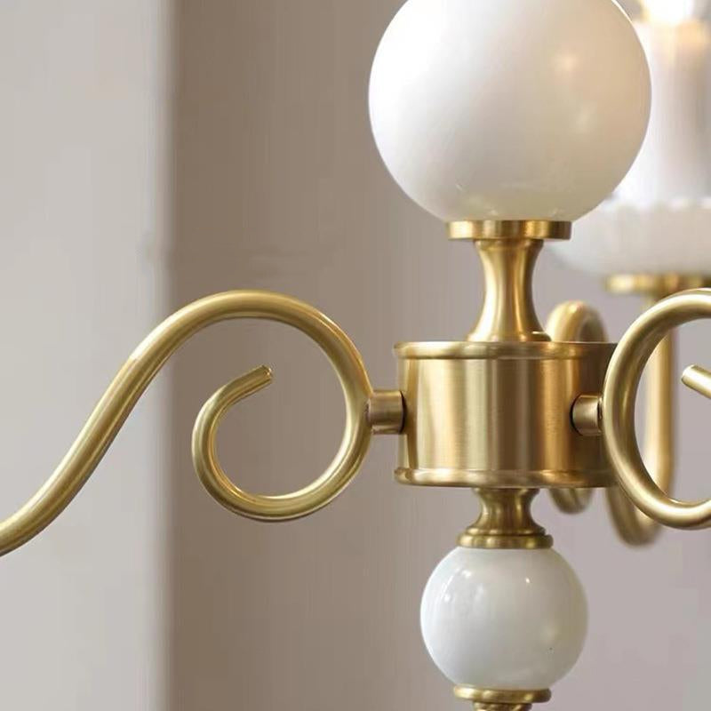 Silva Vintage LED Bougie Lustre Brasse à Céramique Salon - Neutralighting