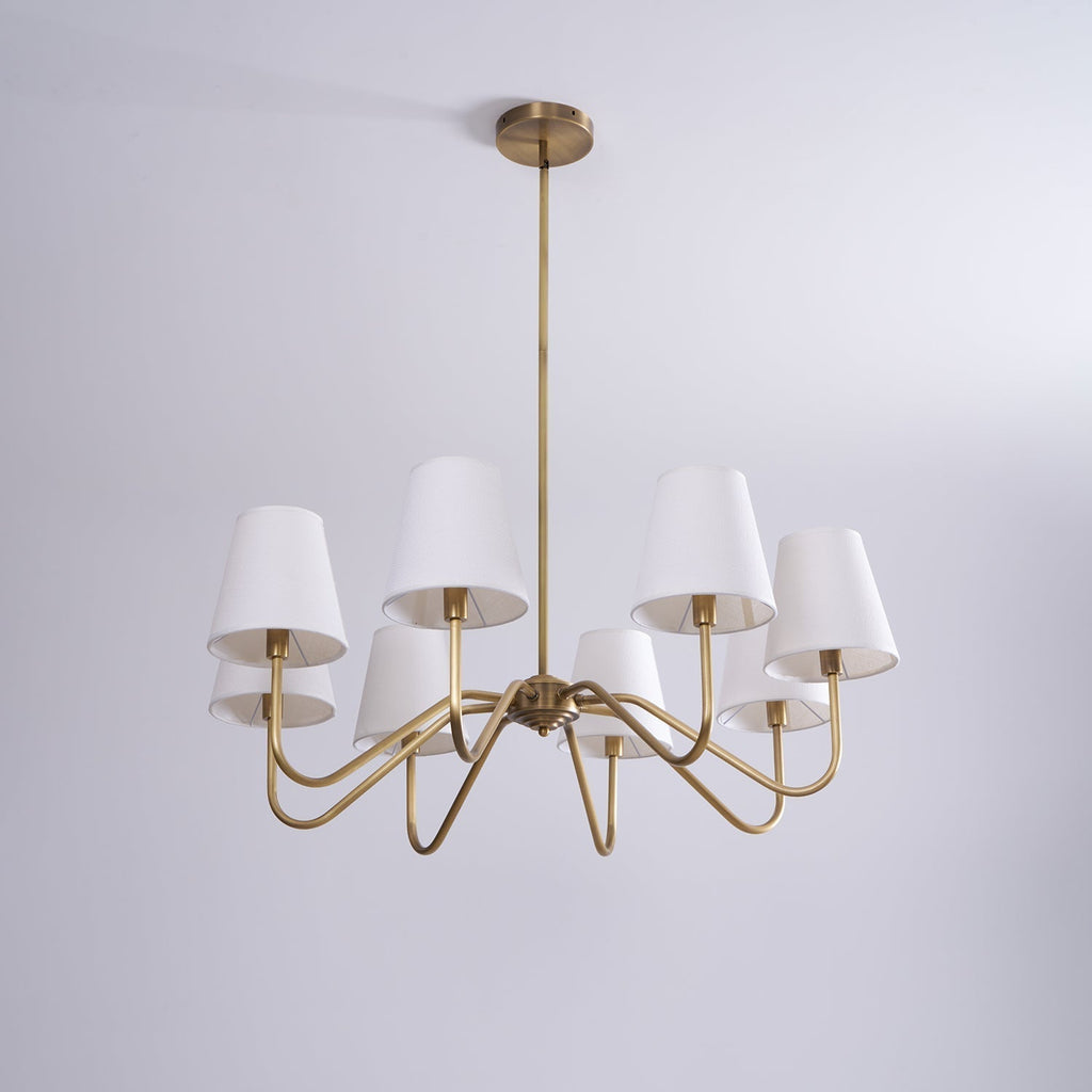 Viraean Chandelier Industriel Vintage en Laiton et Tissu - Neutralighting