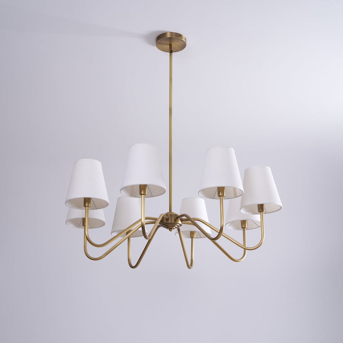 Viraean Chandelier Industriel Vintage en Laiton et Tissu - Neutralighting