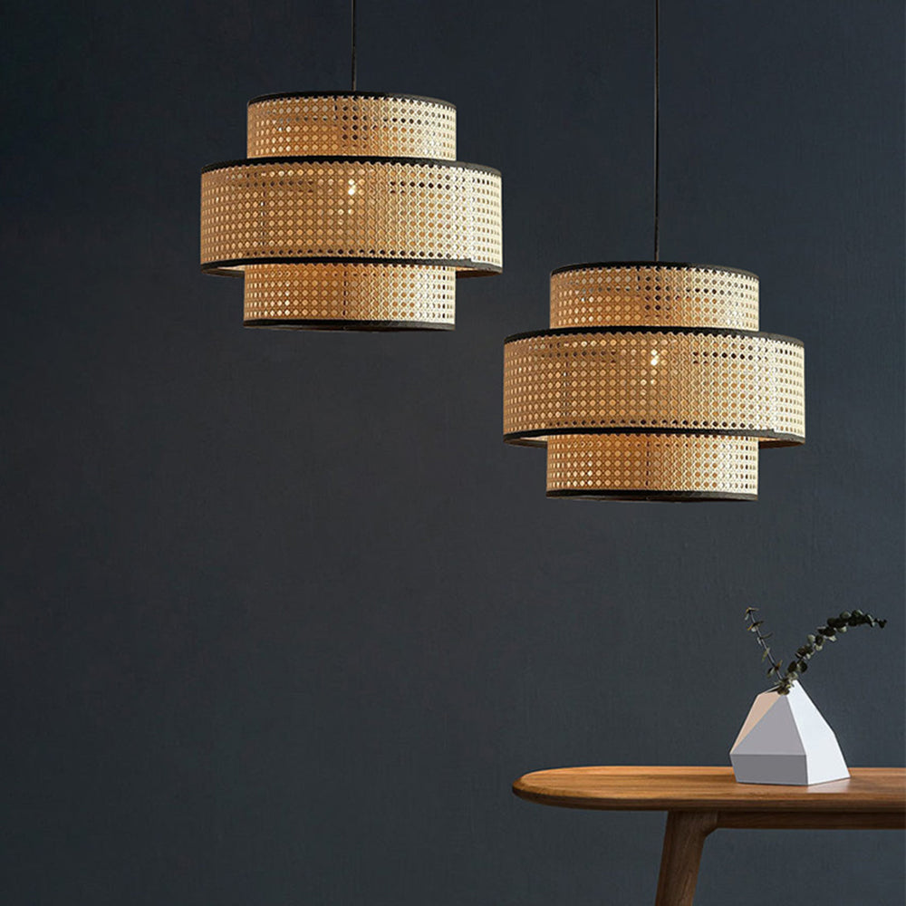 Ritta Suspension Cylindre Moderne, Métal/Acrylique, Bois, Salon - Neutralighting