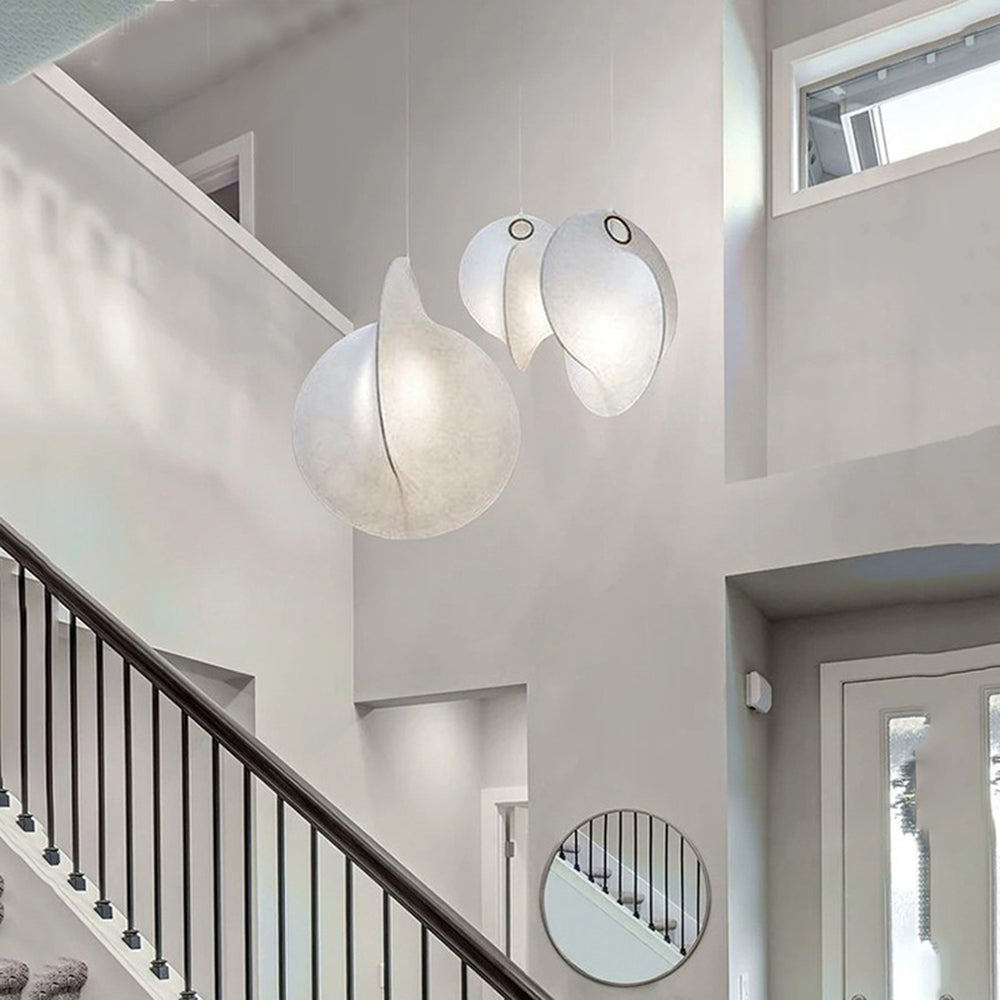 Ritta Suspension Boule Moderne, Métal/Soie, Blanc, Salon/Chambre à Coucher - Neutralighting