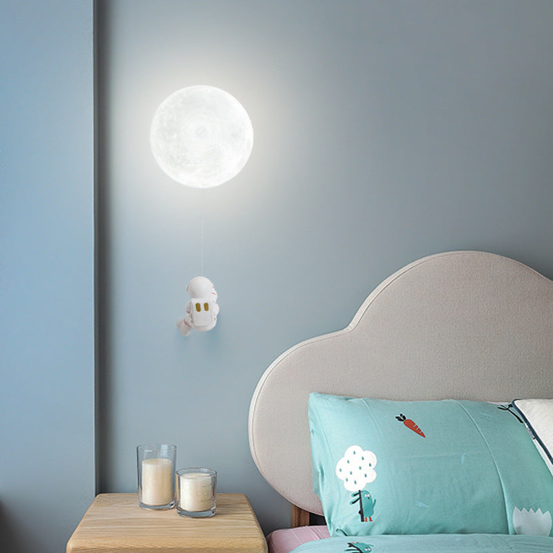 Aria Lune LED Applique Murale Blanc Résine Chambre Des Enfants - Neutralighting