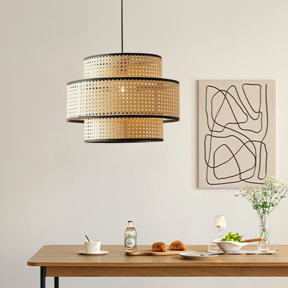 Ritta Suspension Cylindre Moderne, Métal/Acrylique, Bois, Salon - Neutralighting