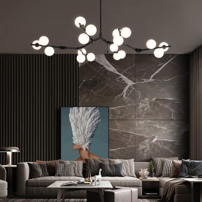 Valentina Moderne LED Lustre Or/Noir Verre Salon/Chambre À Coucher - Neutralighting