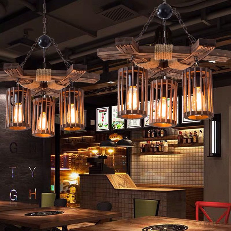 Epoch Moderne Rétro LED Lustre Bois Salon/Salle À Manger/Bar - Neutralighting