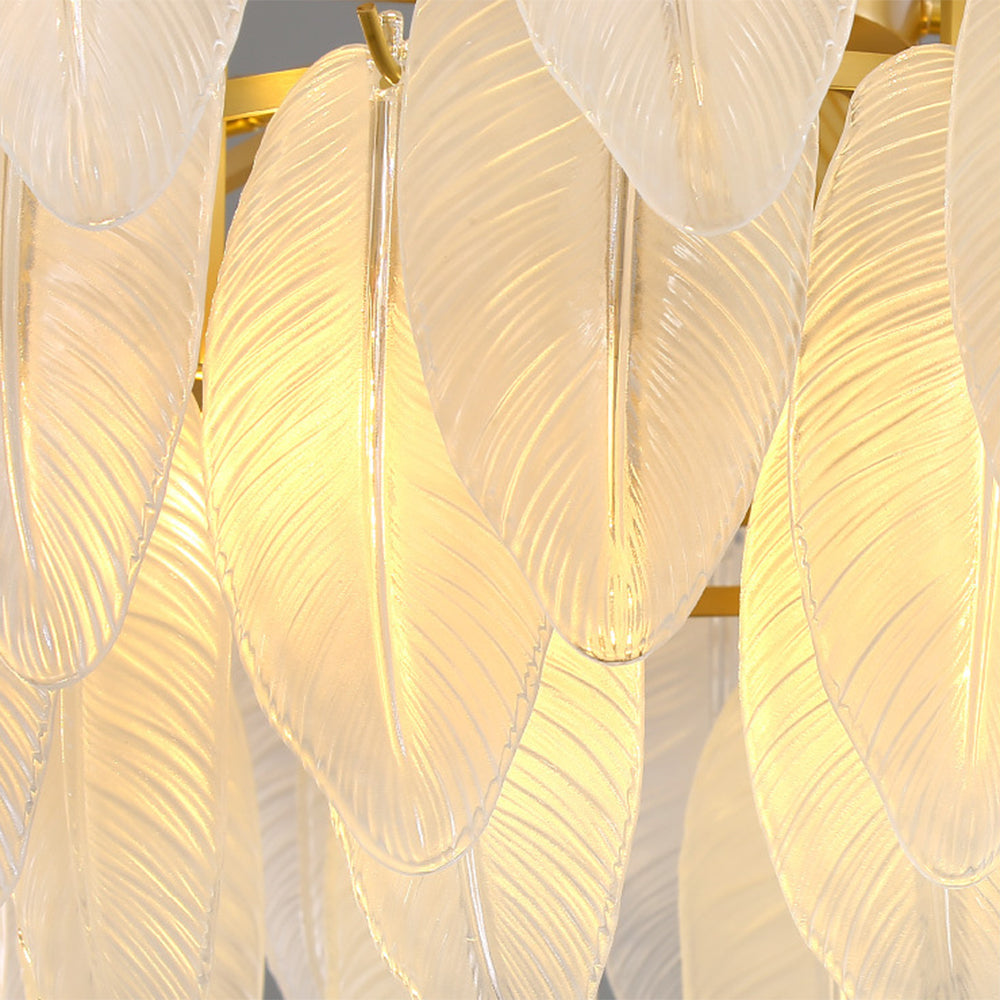 Kristy Suspension Plume Moderne, Cuivre/Verre, Doré, Salon - Neutralighting