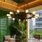 Silva Vintage LED Lustre Marron Métal Salon/Bar/Salle À Manger - Neutralighting