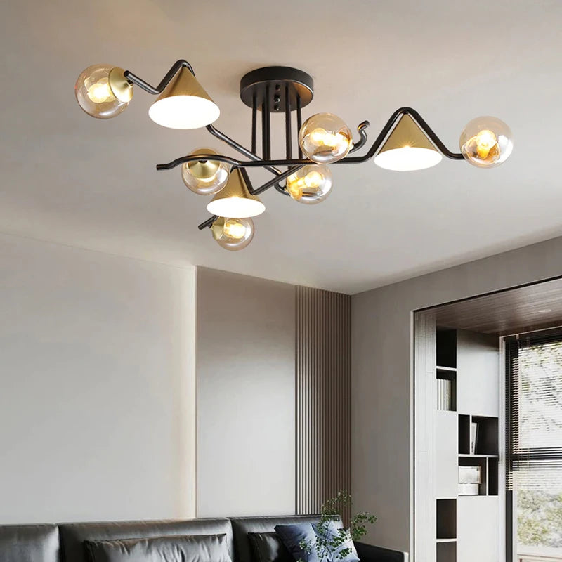 Arisha Design LED Plafonnier Métal/Verre Salon/Chambre à Coucher - Neutralighting