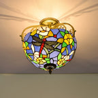 Tiffany Vintage Acrylique Plafonnier Métal/Verre Salon - Neutralighting