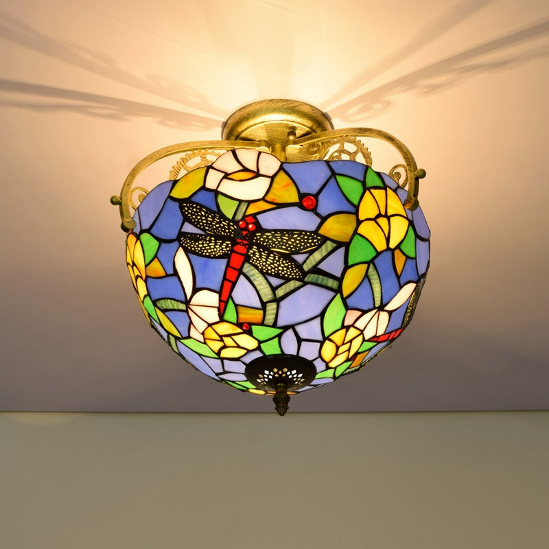 Tiffany Vintage Acrylique Plafonnier Métal/Verre Salon - Neutralighting