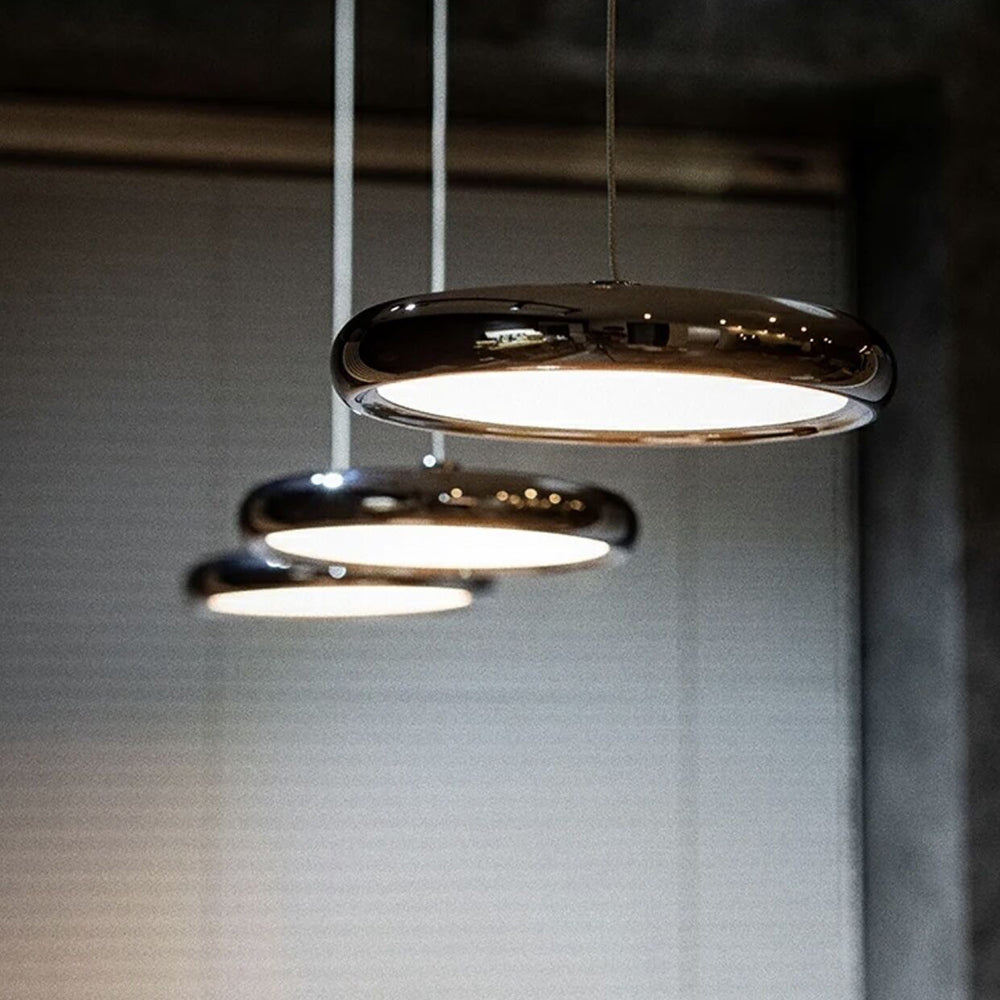 Arisha Suspension Ronde Moderne, Métal/Acrylique, Argent/Or/Rose Rouge, Salon - Neutralighting