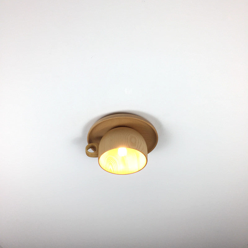 Arisha Moderne Bois Tasse Plafonnier Chambre à Coucher - Neutralighting